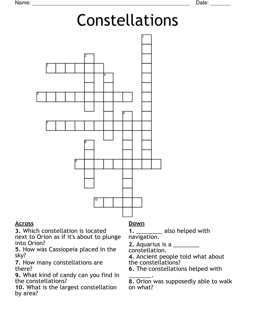 Constellations Crossword