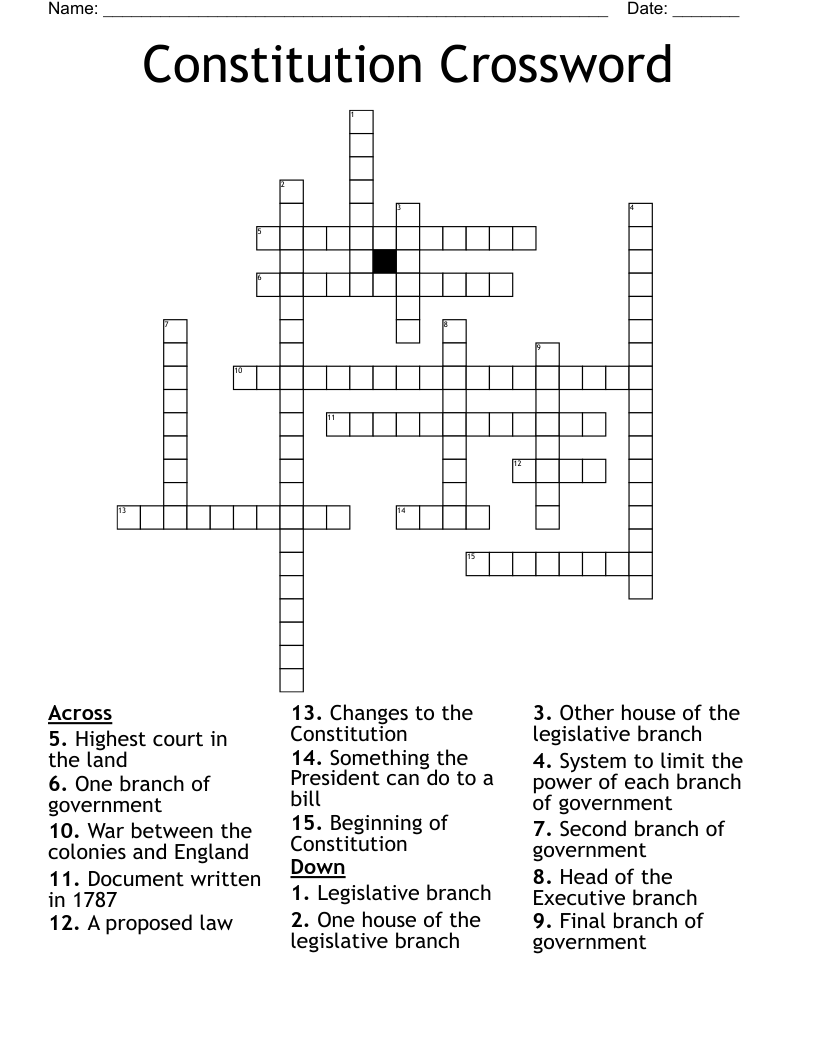 Constitution Crossword