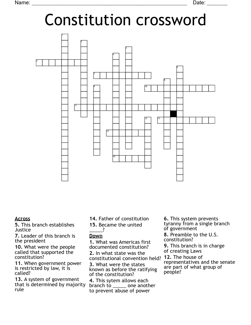 Constitution crossword