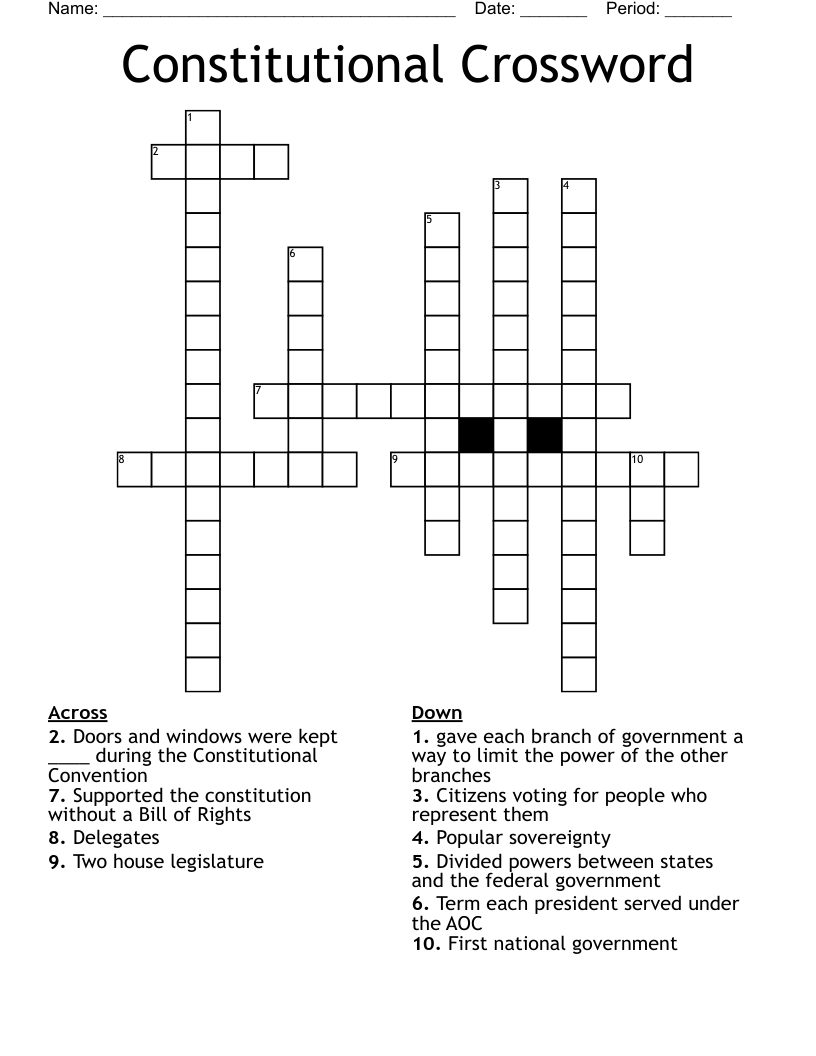 Constitutional Crossword