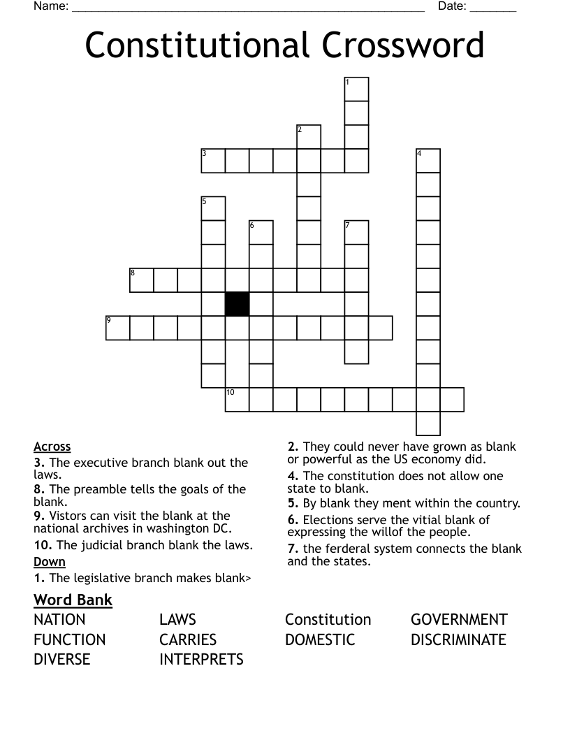 Constitutional Crossword