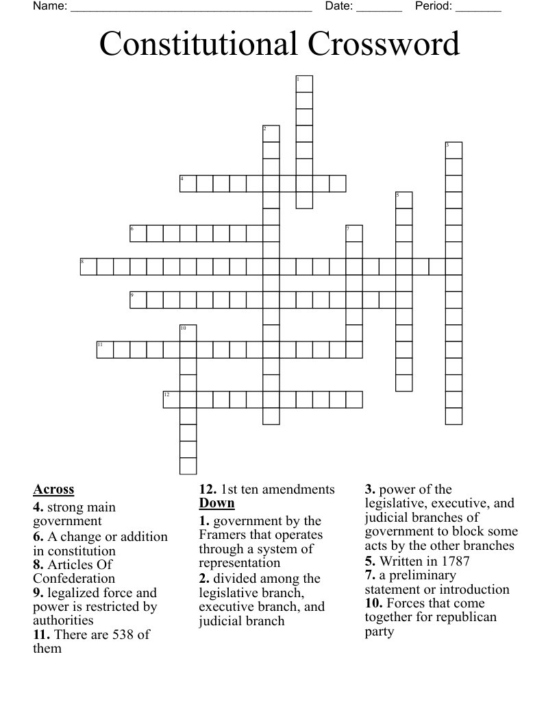 Constitutional Crossword 