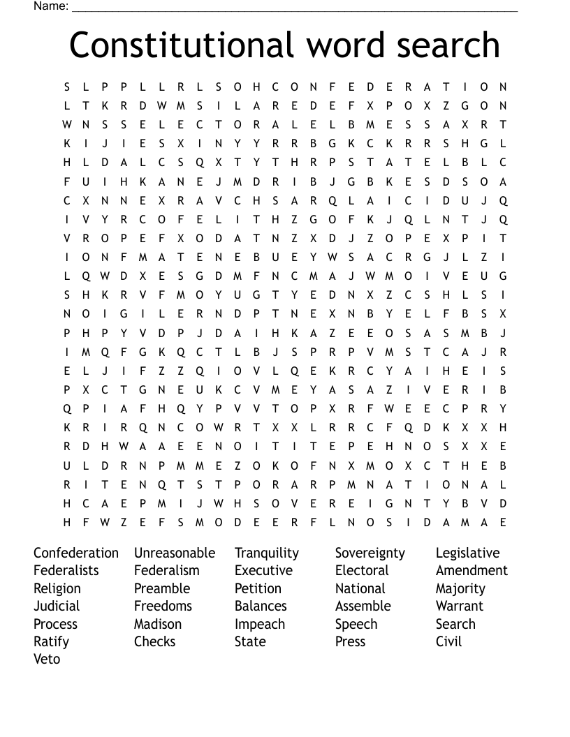 Constitutional word search 