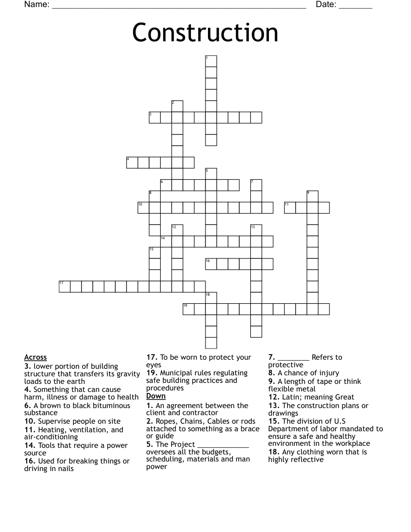 Construction Crossword