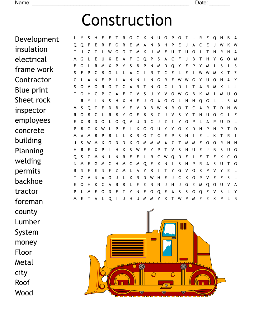 Construction Word Search