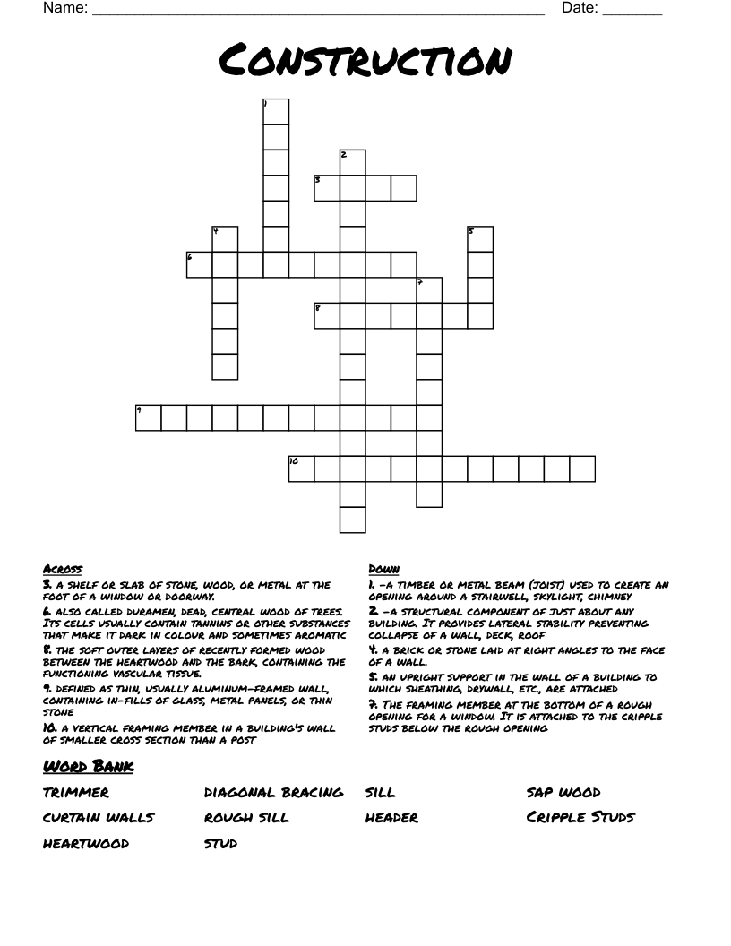 Construction  Crossword