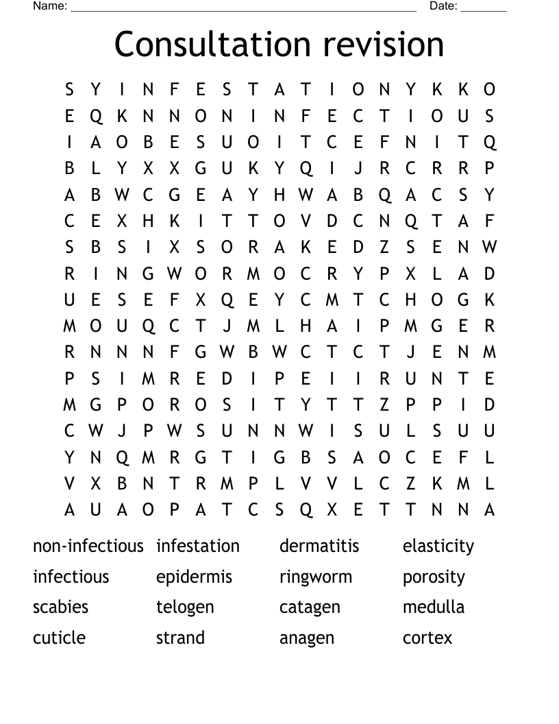 Consultation revision  Word Search