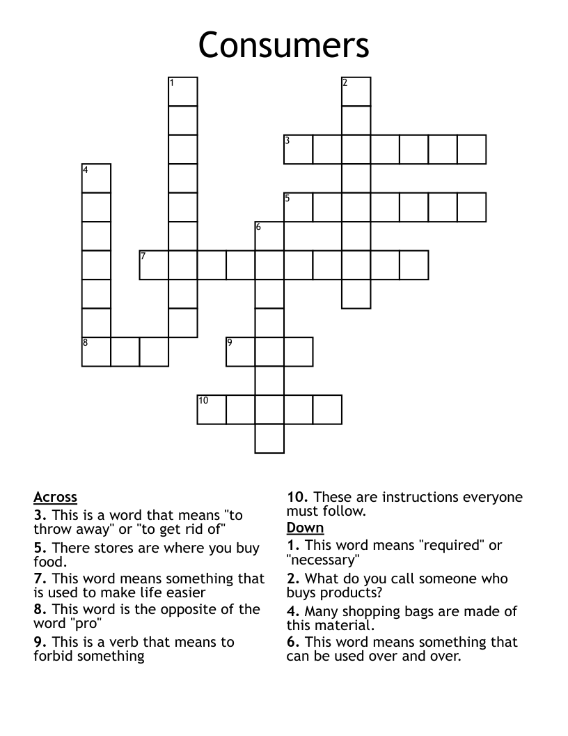 Consumers Crossword