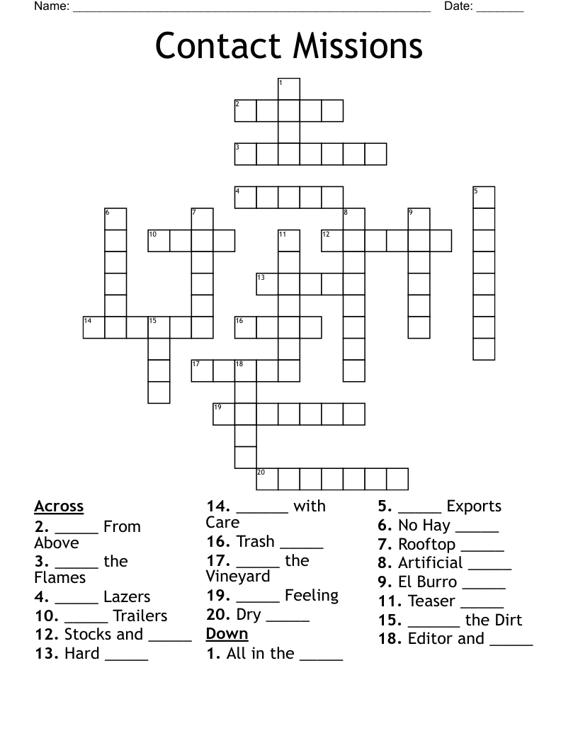 Contact Missions Crossword