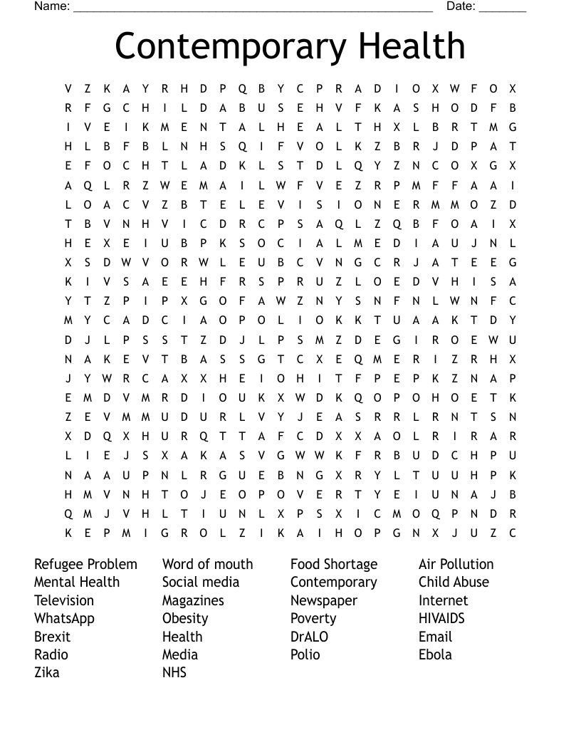 Contemporary Health Word Search