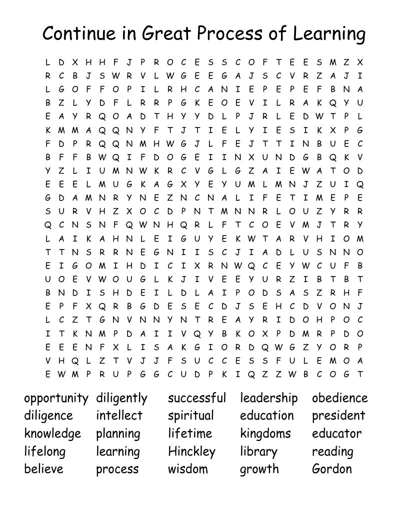 Continue in Great Process of Learning Word Search