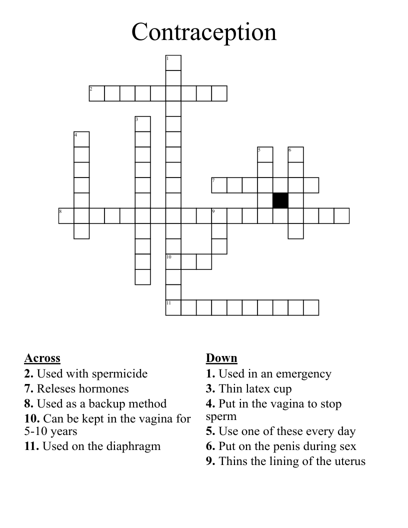 Contraception Crossword