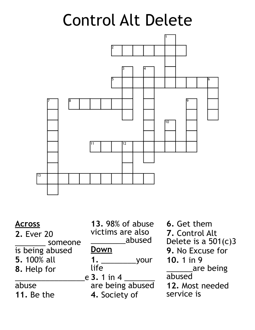 Control Alt Delete Crossword