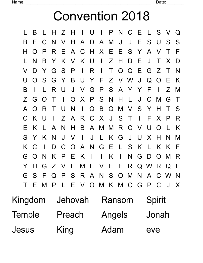 Convention 2018 Word Search