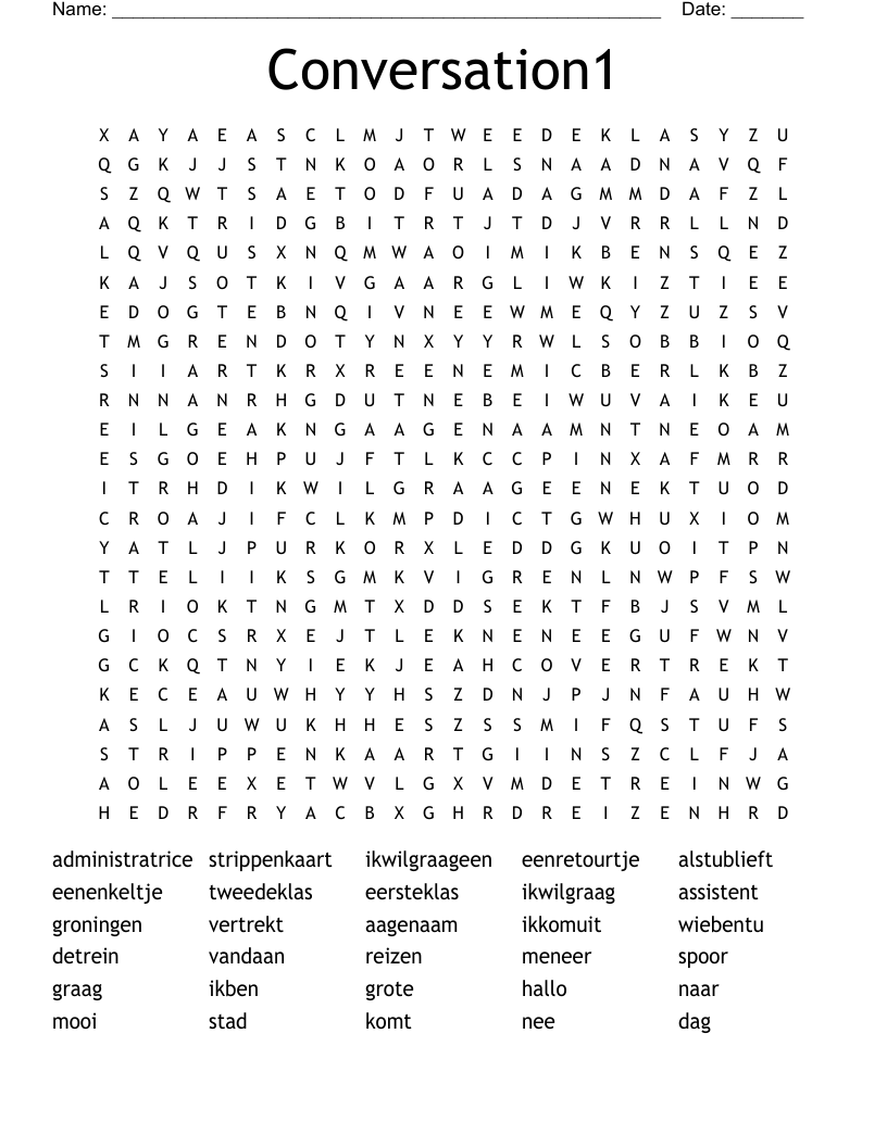Conversation1 Word Search