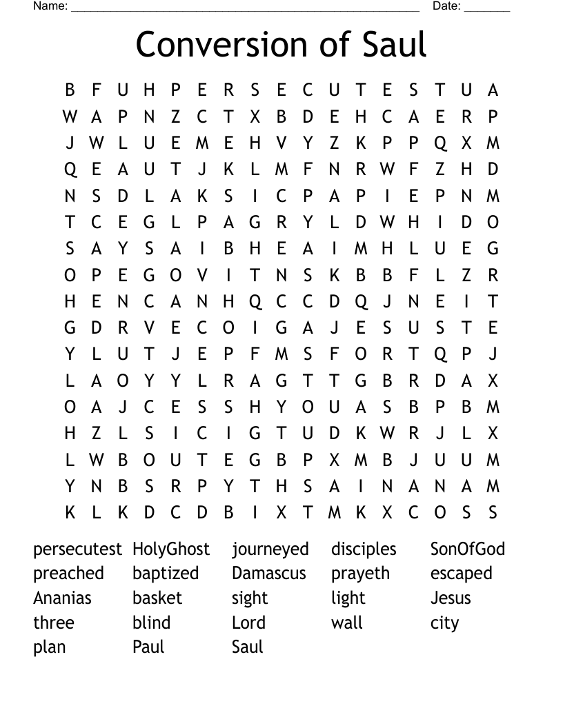 Conversion of Saul Word Search