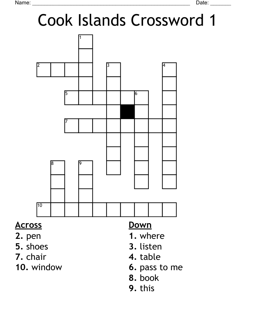 Cook Islands Crossword 1
