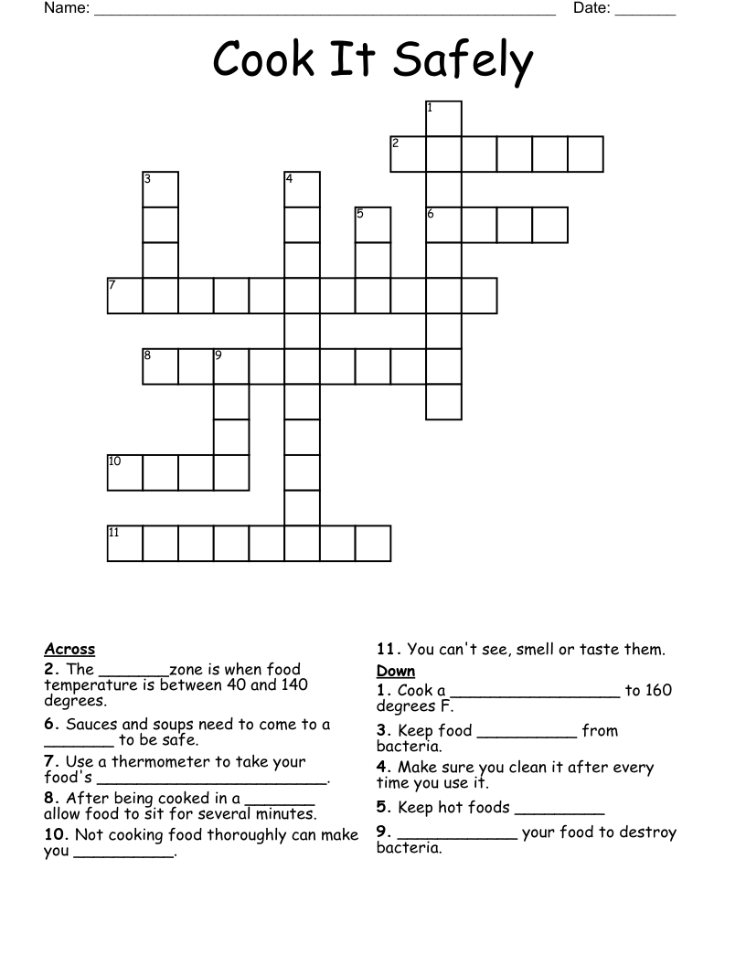 Cook It Safely Crossword
