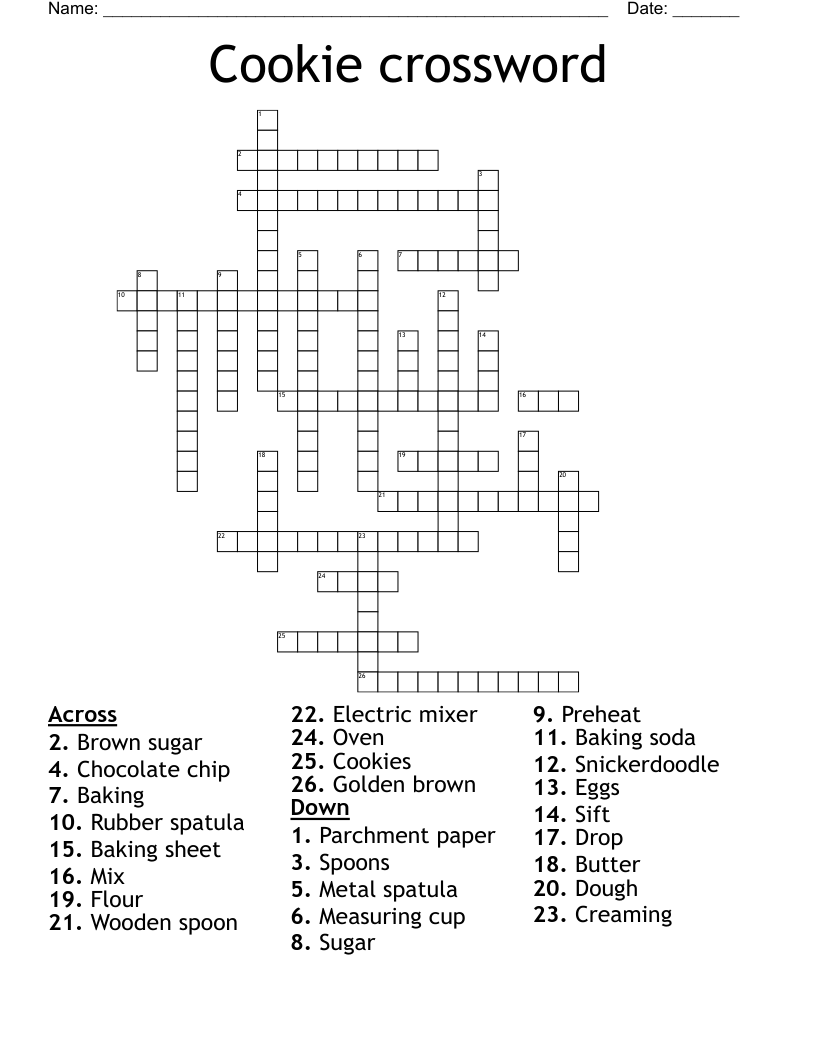Cookie crossword