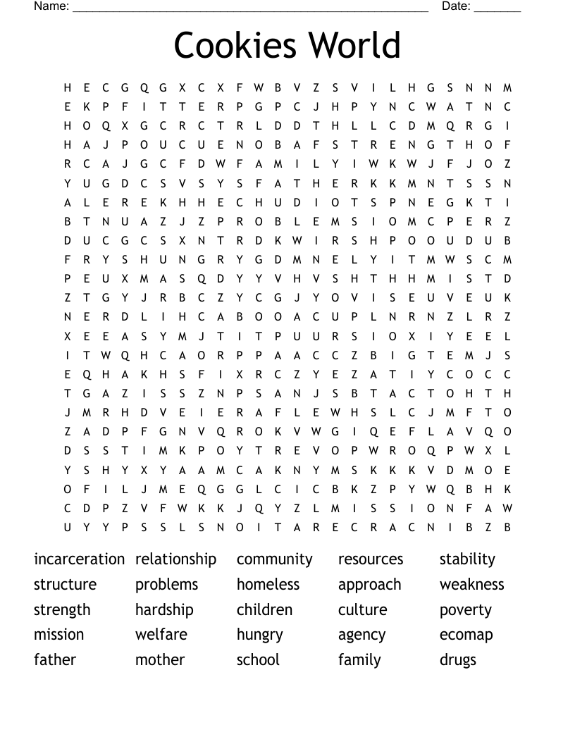 Cookies World Word Search