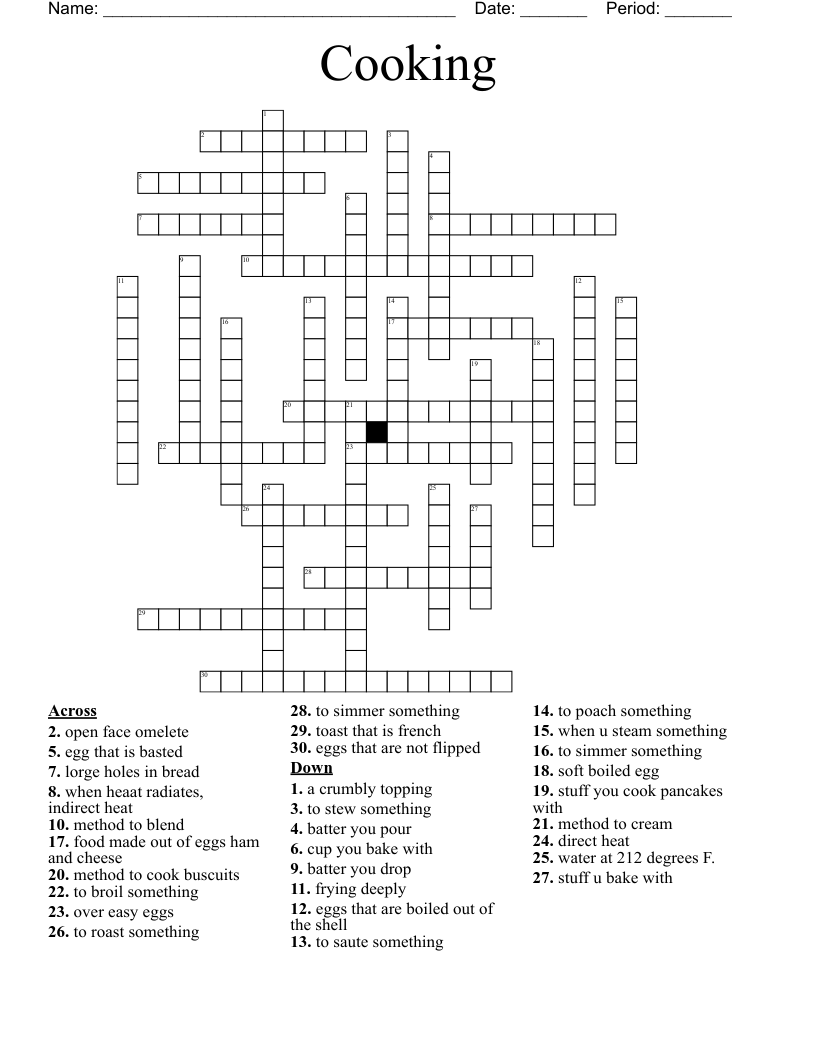 Cooking Crossword