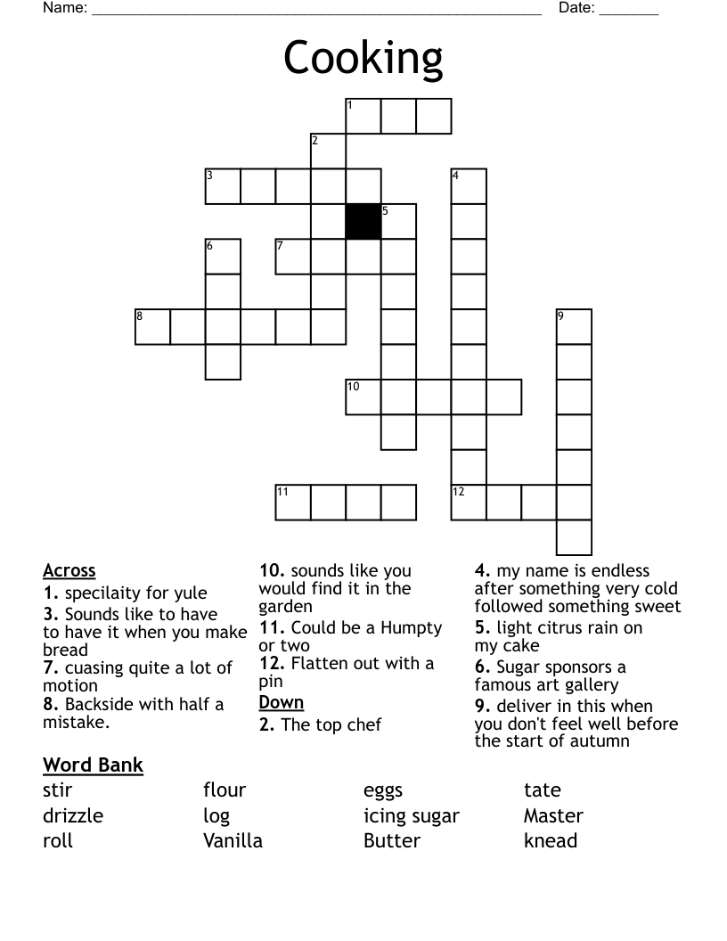 Cooking Crossword