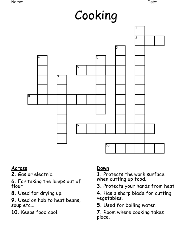 Cooking Crossword