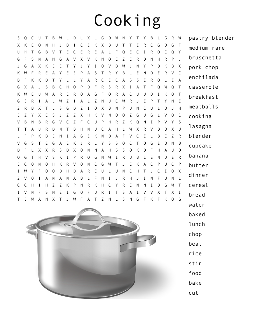 Cooking Word Search