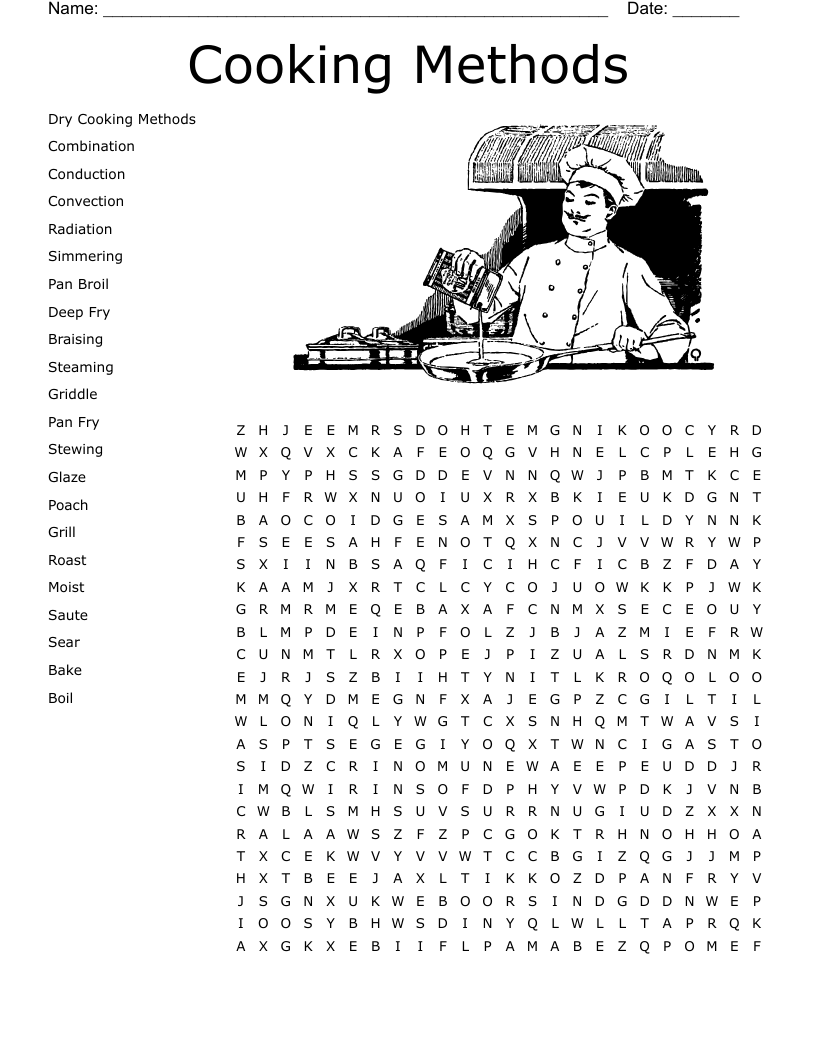 Cooking Methods  Word Search