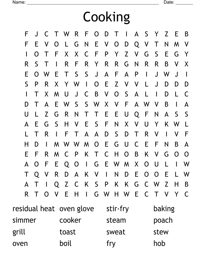 Cooking  Word Search