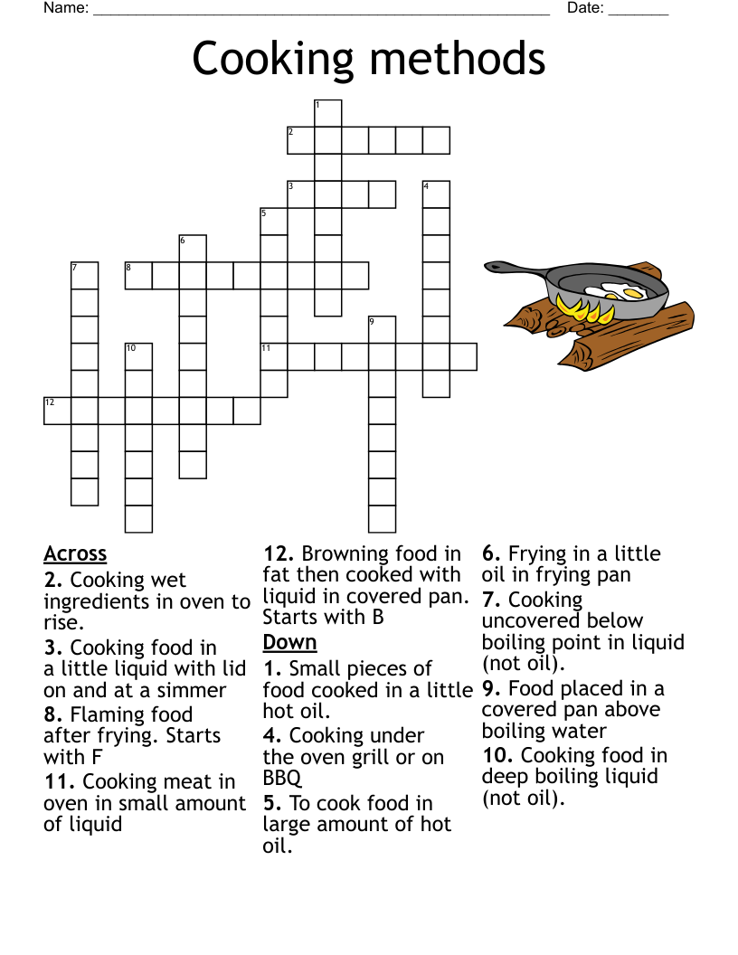 Cooking methods Crossword