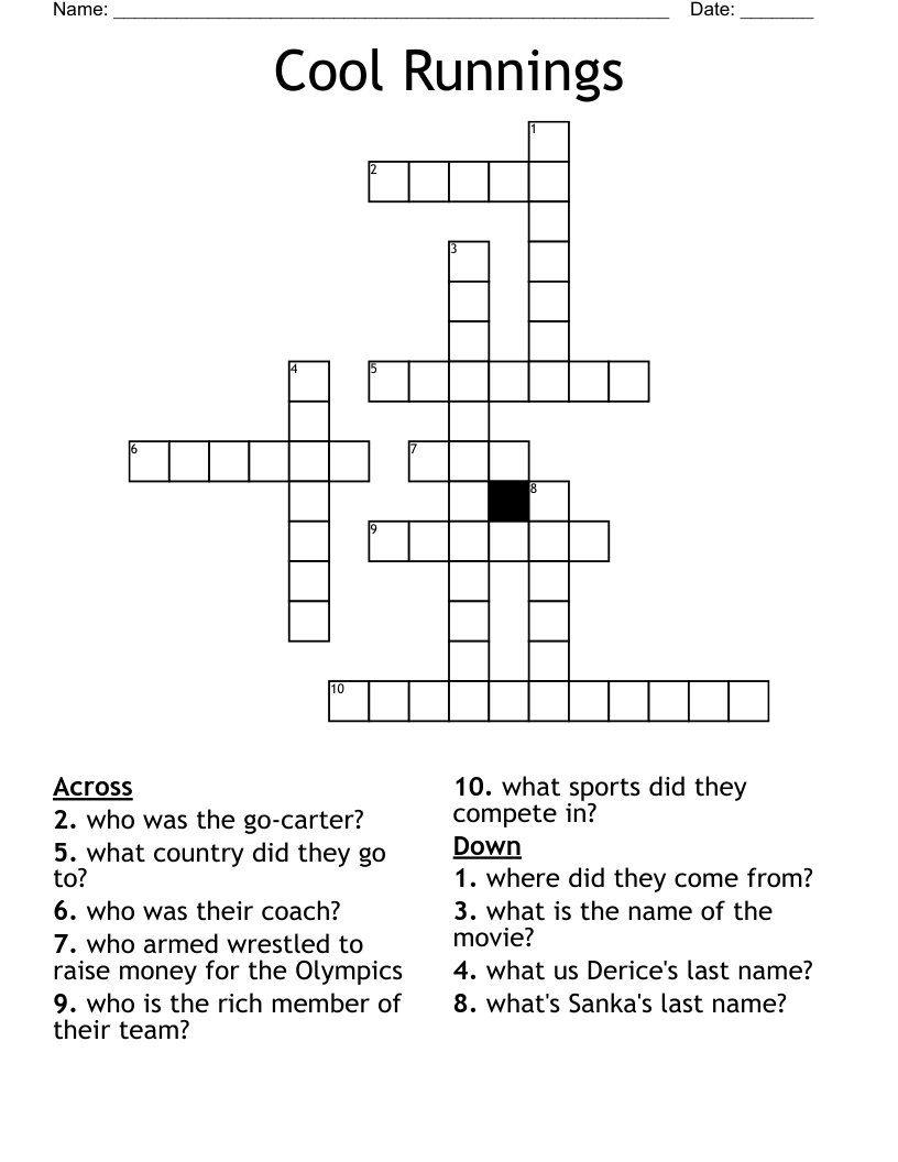 Cool Runnings Crossword