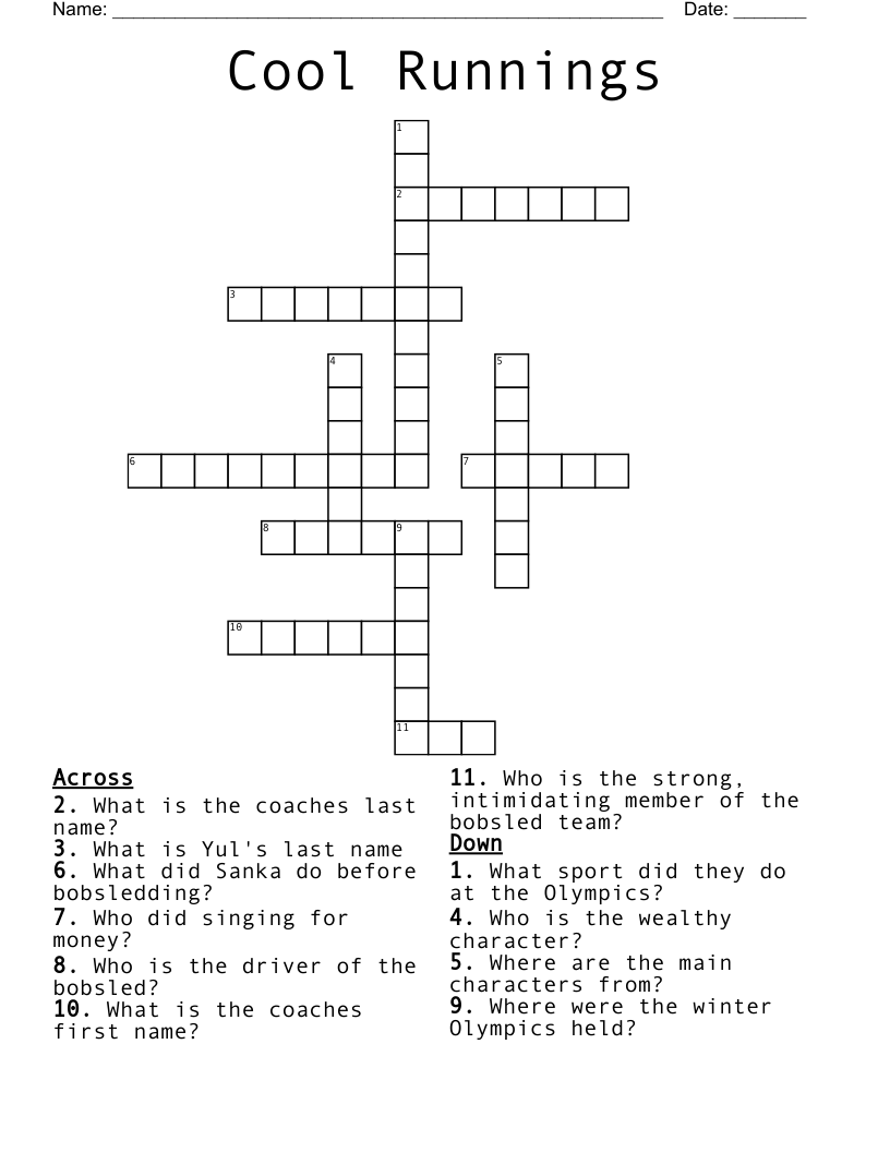 Cool Runnings Crossword