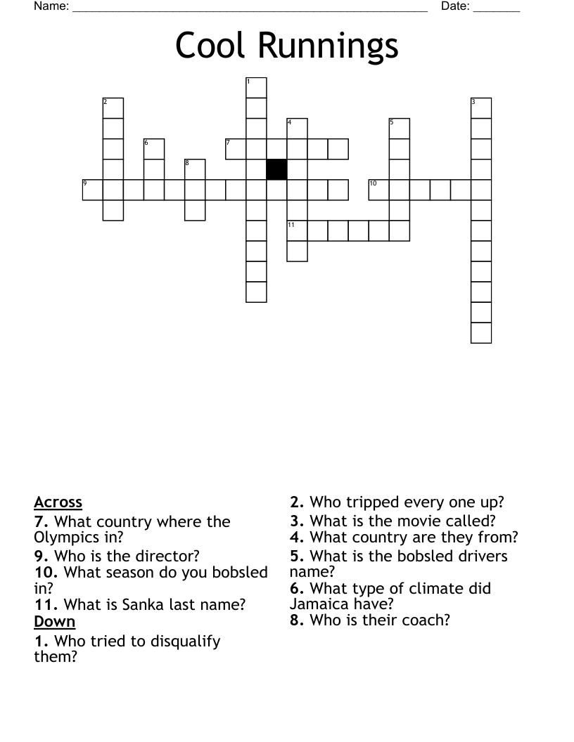 Cool Runnings Crossword