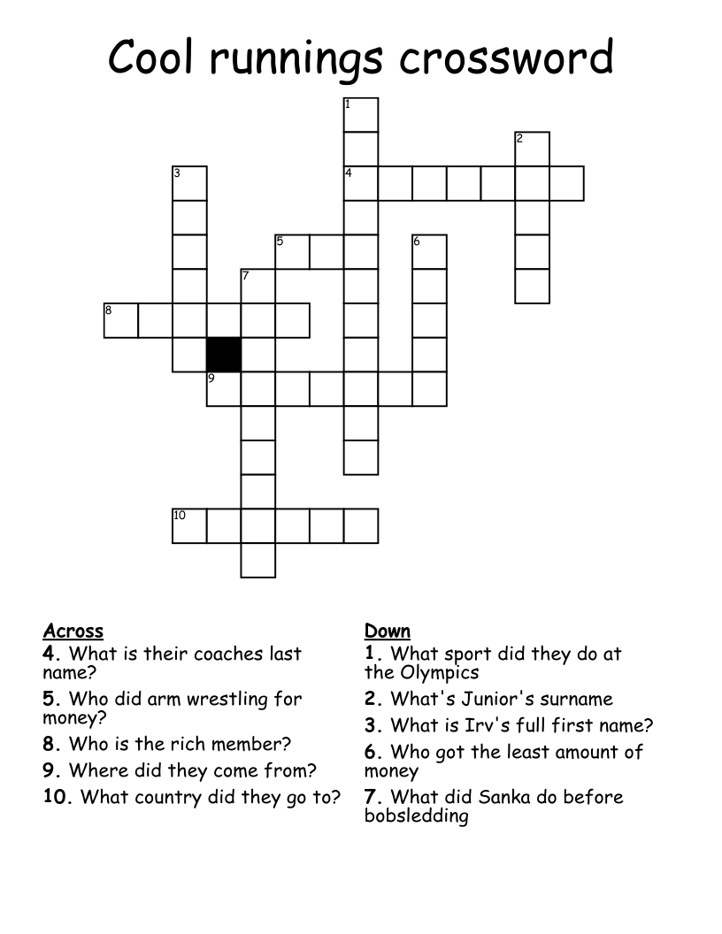 Cool runnings crossword