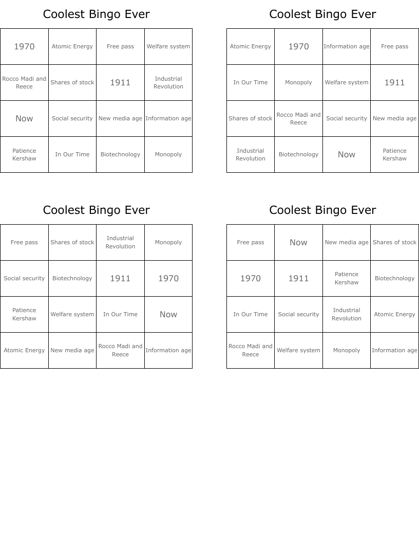 Coolest Bingo Ever