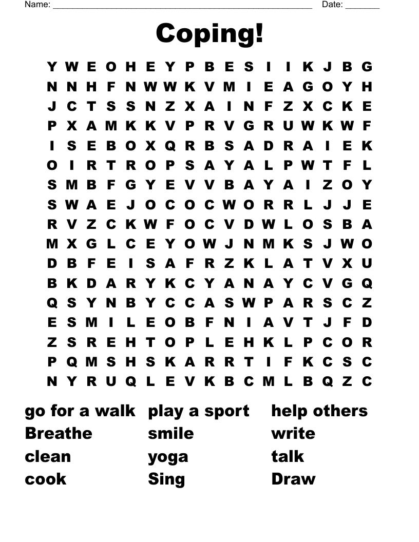 Coping! Word Search