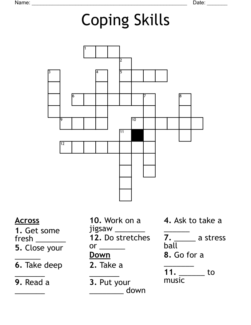 Coping Skills Crossword