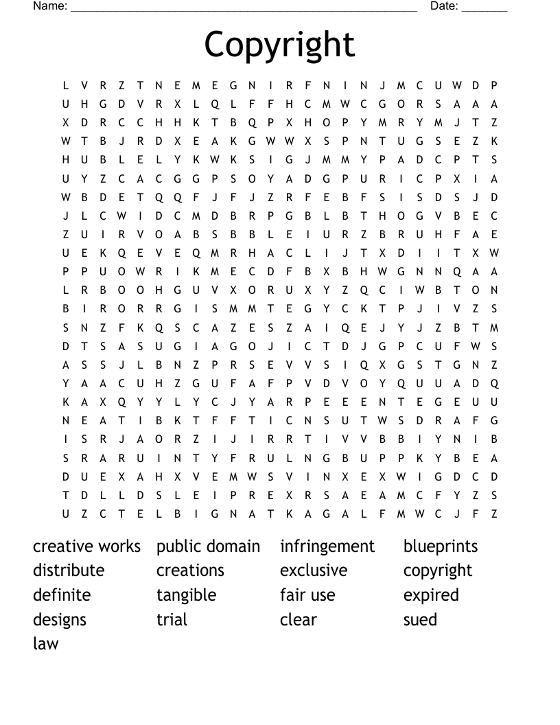 Copyright Word Search