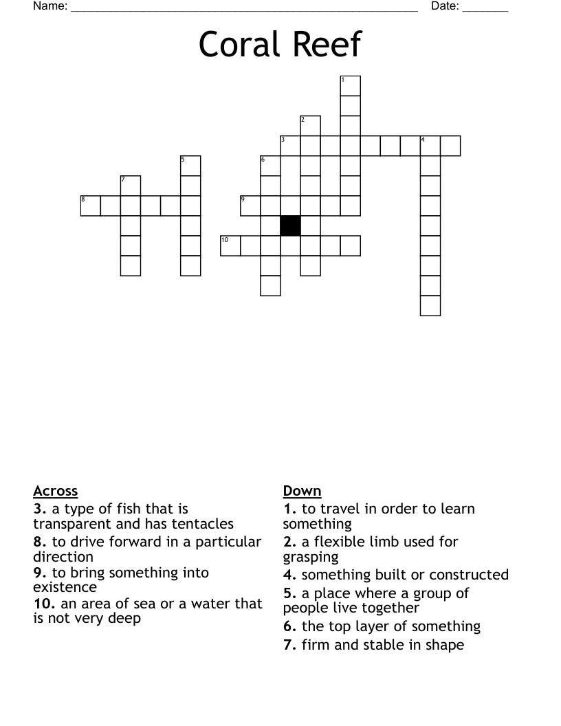 Coral Reef Crossword