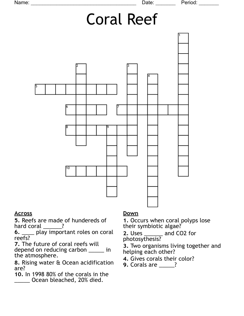 Coral Reef Crossword
