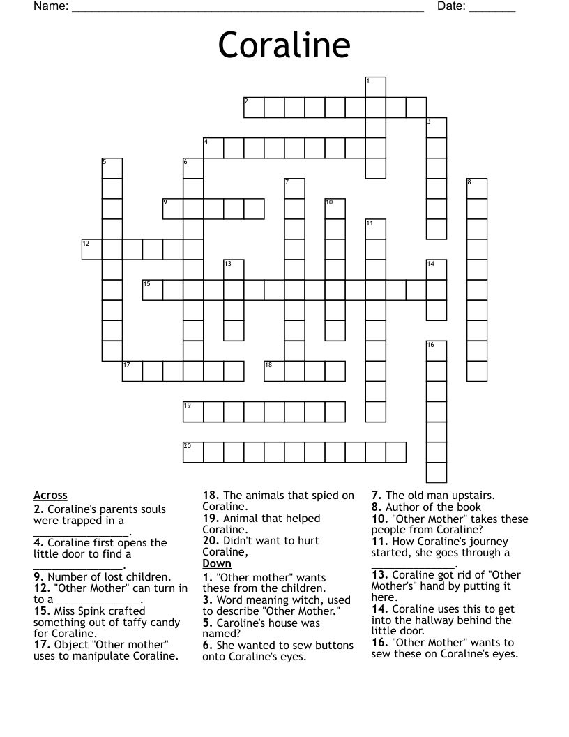 Coraline Crossword
