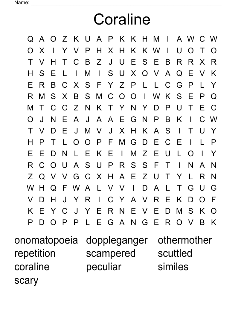 Coraline Word Search