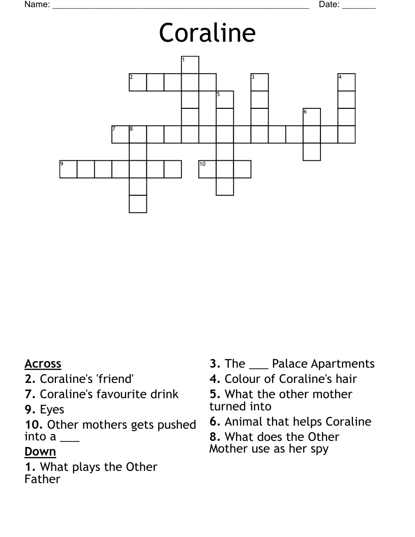 Coraline Crossword