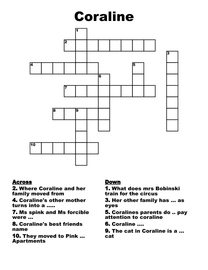 Coraline Crossword