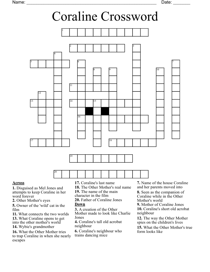 Coraline Crossword