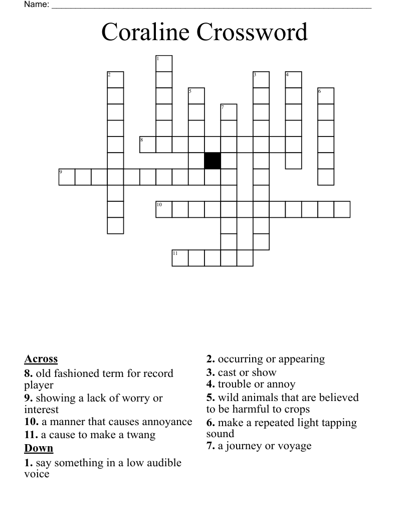 Coraline Crossword 