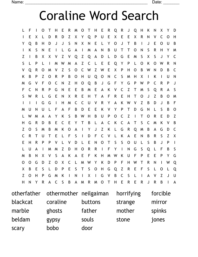 Coraline Word Search 