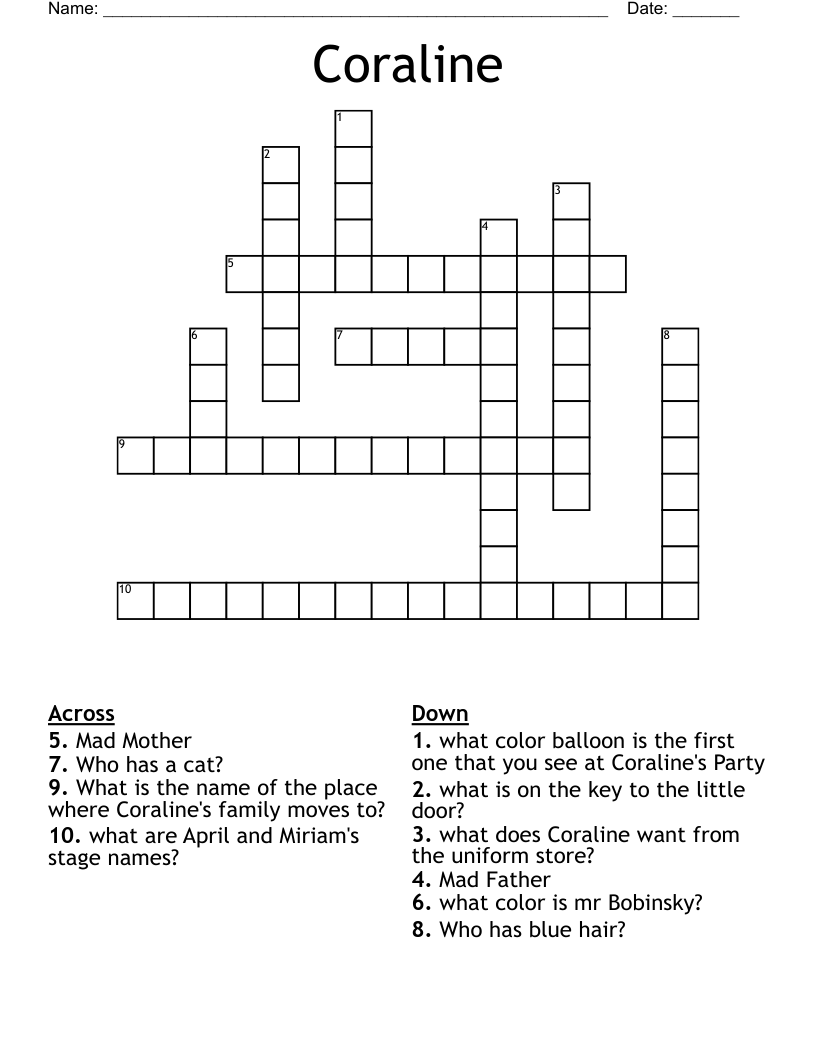 Coraline  Crossword