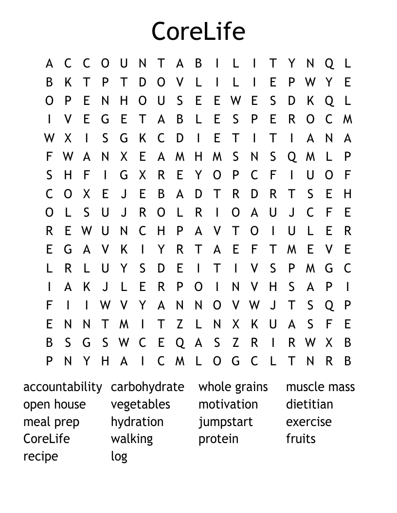 CoreLife Word Search